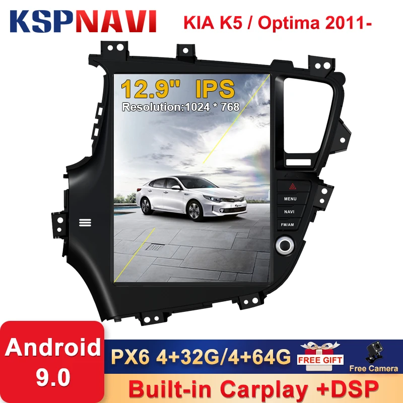 Автомагнитола PX6 Android 9 0 стерео-плеер GPS-навигация для KIA K5 Optima Manual A/C