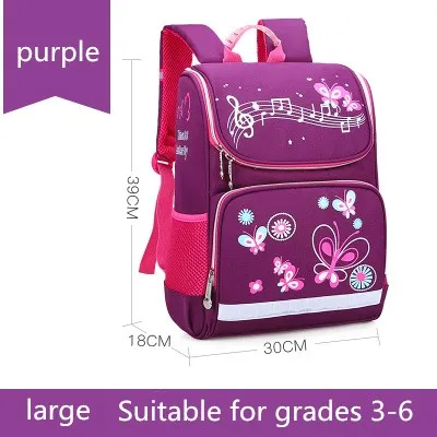 purple large Модная космическая школьная сумка для начальной школы, детские школьные сумки для мальчиков и девочек, розовая сумка для книг, вместительная водонепроницаемая сумка, снижающая нагрузку - Цвет: purple large