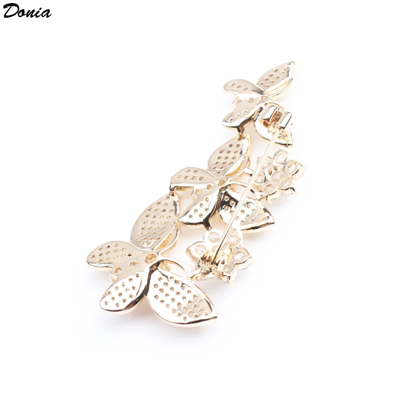 Donia jewelry New retro  yellow butterfly brooch high-end atmosphere luxury insect pin anti-wardrobe malfunction female