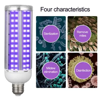 

110V/220V 60W UV Germicidal Lamp E27 168 Lamp Beads UVC Light Bulb Disinfection Lamp sterilizer Ozone Lights Kill Tool