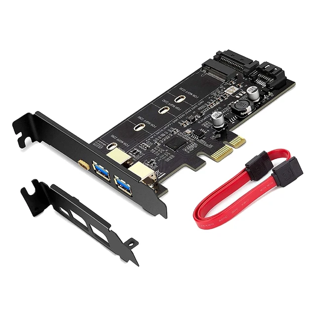 YEELIYA USB PCIE Card 5-Port (3X USB C,2X USB 3.0-A) PCI Express Expansion Card Desktop PC Internal USB Hub For Windows 10/8/7 And MAC OS 10.8.2 Above