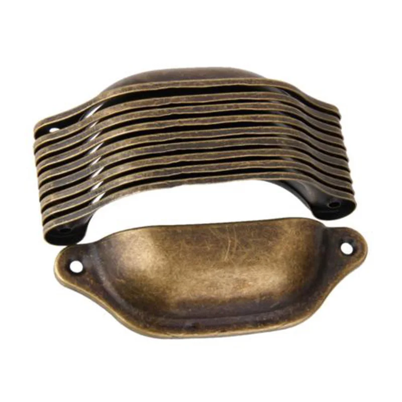 

10X Retro Antique Iron Industrial Chic CUP HANDLES Drawer Pull Cabinet Cupboard