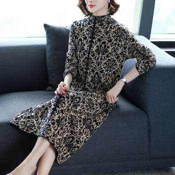 

Knitted Sweater Dress For Women Vestidos De Fiesta De Noche Turtleneck Maxi Dress Casual Robe Femme Vestido Ladies Dresses