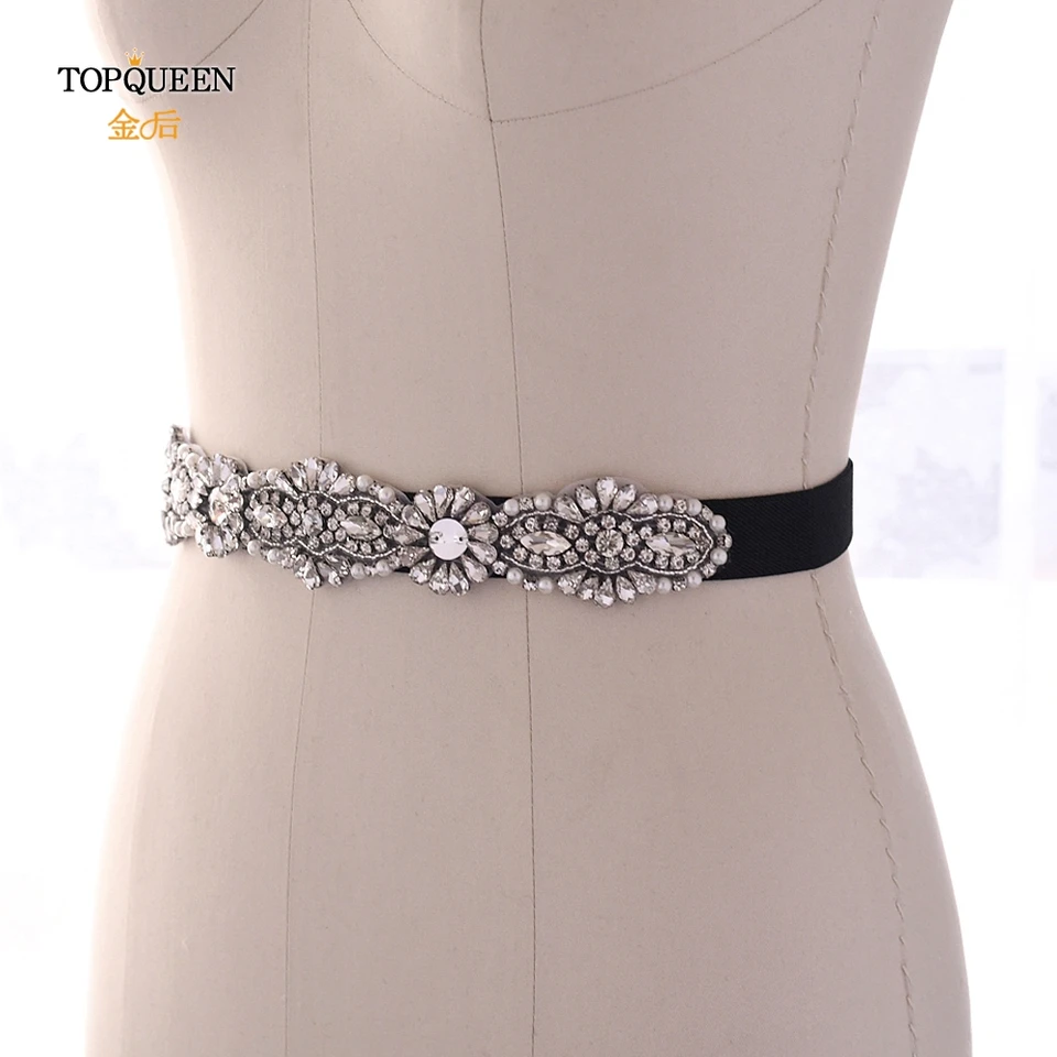 black beaded sash belt