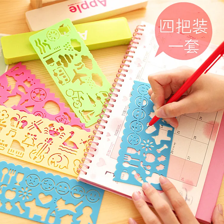 

Drawing Toy Students Art Tool Multi-function Spirograph Gears & Wheels Rulers Stationery Birthday Gift Toy For Children 4pcs/Set
