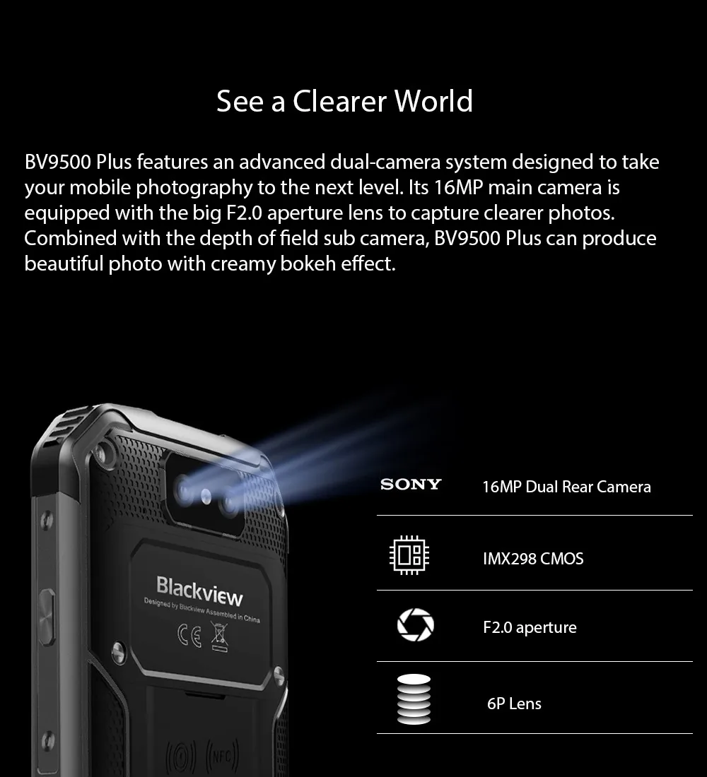 Blackview BV9500 Plus 5,7 дюймов 18:9 смартфон Восьмиядерный 4+ 64 Гб мобильный телефон IP68 Водонепроницаемый Android мобильный телефон 12V2A Быстрая зарядка