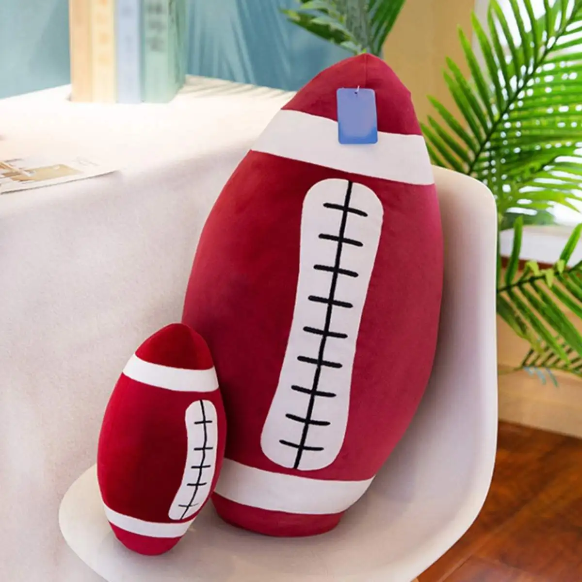 

60cm Simulation Rugby plush toy wine red doll ball sofa cushion pillow Stuffed plush Rugby toy Home Decor kids birthday gifts