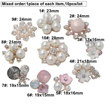 

Fashion 10Pc (Can Mix) diamond Alloy Diy jewelry Accessories Flat Back Imitation pearls Base Settings Wholesale Handmade Fitting