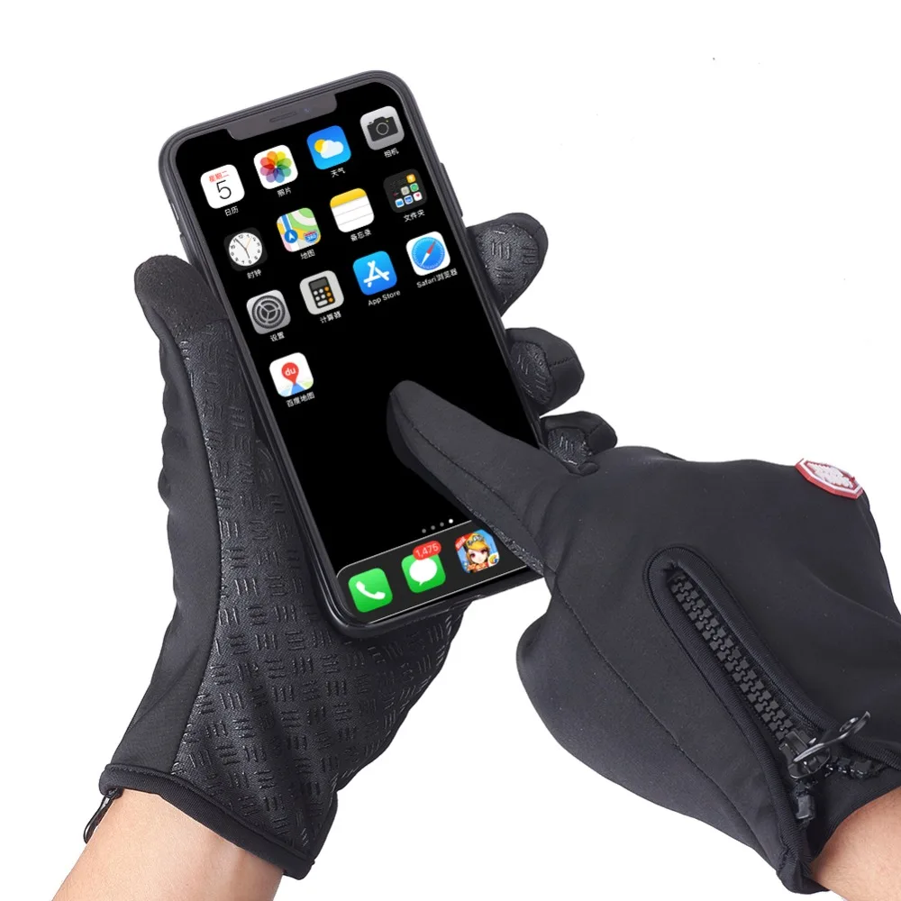 Mountain Bike Gloves Anti Slip Cycling Gloves Breathable Touch Screen Riding Bicycle Gloves Warm Winter