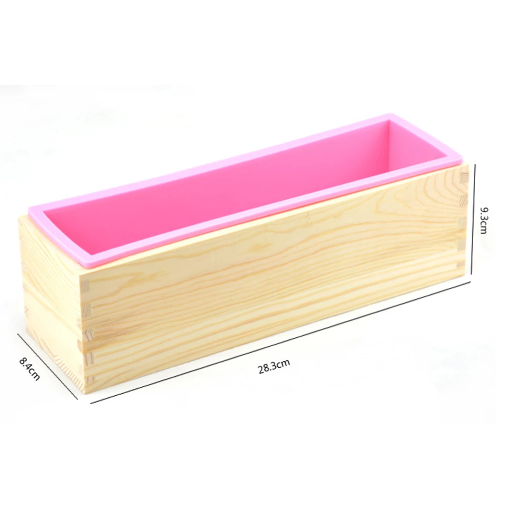 Silicone Loaf Mold Soap DIY Cutting Tool Wooden Cutter Box Stainless Steel Blade