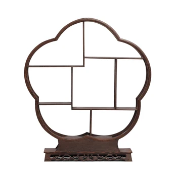 

Chicken wing wood ancient teapot shelf mahogany Chinese Duobaoge solid display stand ornaments circular partition