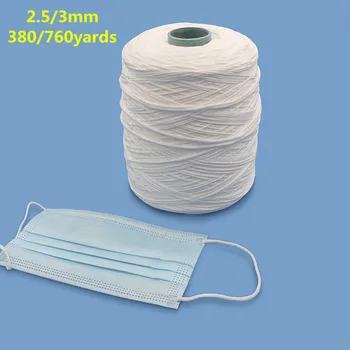 

360/760 Yards 3mm Mouth Mask Elastic Band Mask Rope Rubber Band String Mask Ear Cord Round Elastic Band DIY Craft Accessories