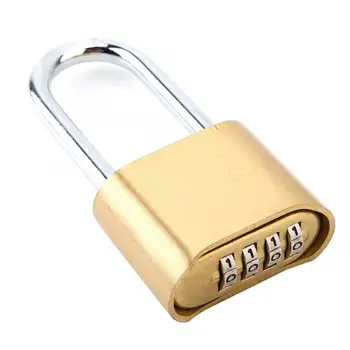 

4 Digit Combination Code Padlock Waterproof Brass Long Password lock Padlocks candado