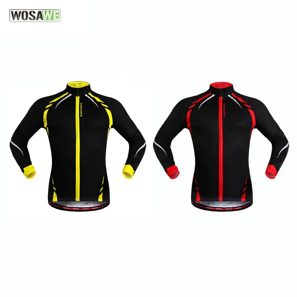 WOSAWE BC274 Unisex Autumn Winter Cycling Jacket Warm Long Sleeve Fleece Lining Cycling Wind Coat Cycling Dust Coat