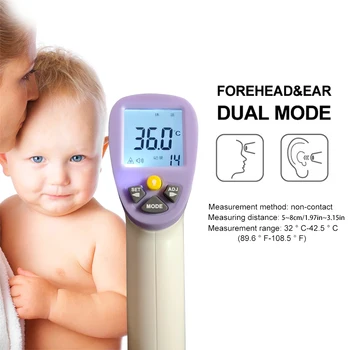 

Non-contact Handheld Digital Infrared Thermometer Backlit Forehead Temperature Measuring Tool
