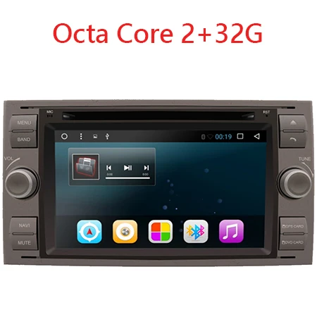 Octa Core 2G 32G 2din Android 8,1 четырехъядерный 1+ 16G/2+ 32G автомобильный DVD GPS Радио стерео для Ford Transit 2004-2007 Mondeo S-max Focus C-MAX ПК - Название цвета: Octa Core 2G 32G