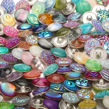 

Snap Jewelry 100pcs/Lot 18mm Snap Buttons Mixed 18mm Snap Buttons Bracelets DIY Jewelry Accessories High Quality Snaps Jewelry