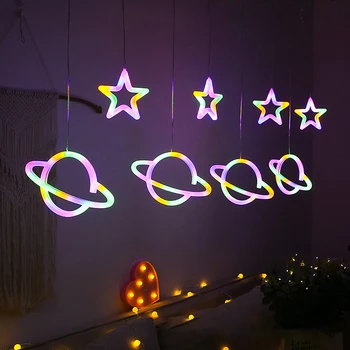 Led Kerstverlichting Universe Stars Neon Lights Acht-Functie String Lamp Kerst Sterren Decoratie Verlichting 2M AC220V