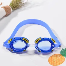 Долгосрочные детские плавательные очки оборудование для плавания Очки высокой четкости Анти-туман мультфильм краб очки дети