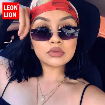 

LeonLion Rimless Retro Sunglasses Women 2020 Luxury Eyeglasses Women/Men Vintage Sun Glasses Women Mirror Oculos De Sol Feminino
