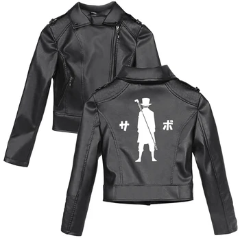 

One Piece 2019 Jacket women Printing Basic Jackets Hot PU Black Motorcycle Leather Jacket Casual Tight Clothing