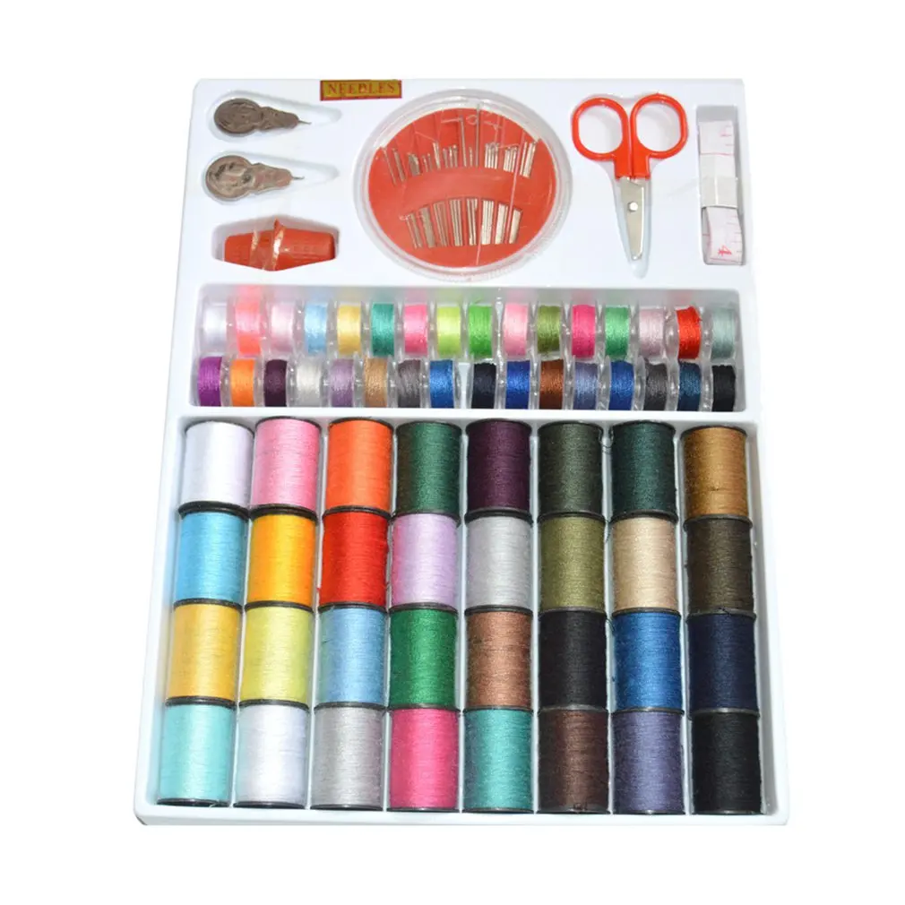 Sewing Machine Line 64 Rolls Color Spool Set Bobbin Cotton Reel Needle Tape Kit | Дом и сад