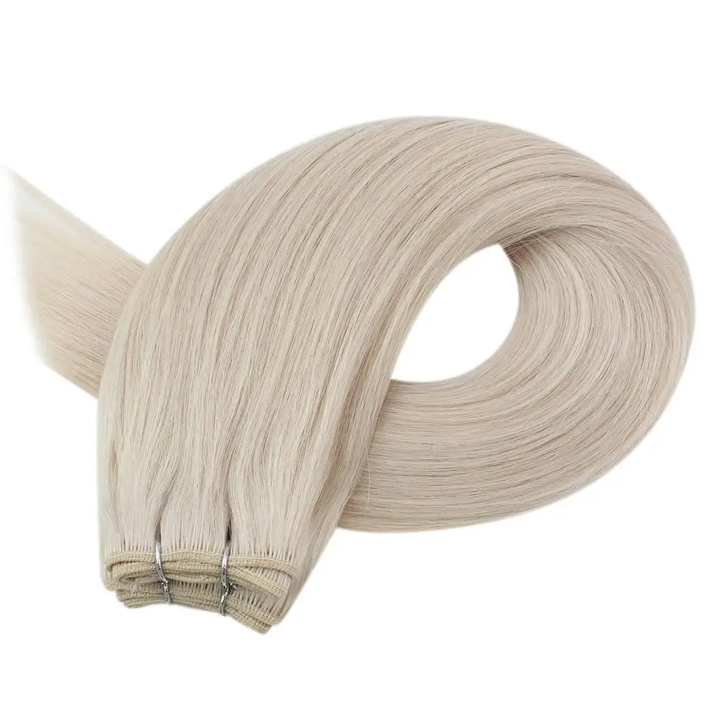 Moressoo Human Hair Weft Virgin Hair 100% Real Human Extensions Straight 50G/Pcs 14-22inch Natural Invisible Sew in Bundle