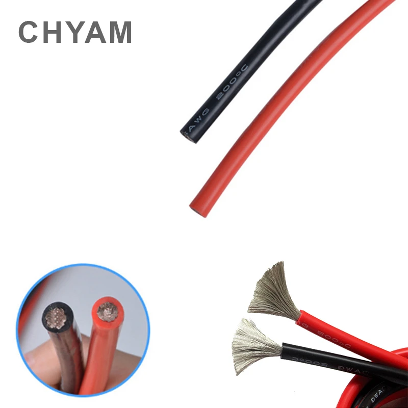 Провод мягкий силиконовый провод 11AWG 10AWG 9AWG 8AWG 7AWG 6AWG 4AWG 35 / 50 70 мм2 термостойкий 200 °