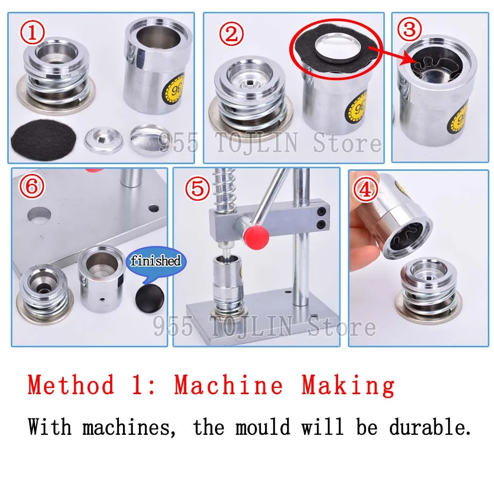 Hemming Fabric Covered Button Mold 20L-44L Press Die Assembly Mould Tool For Round Bread Shape Button Accessories Diy FATLIN