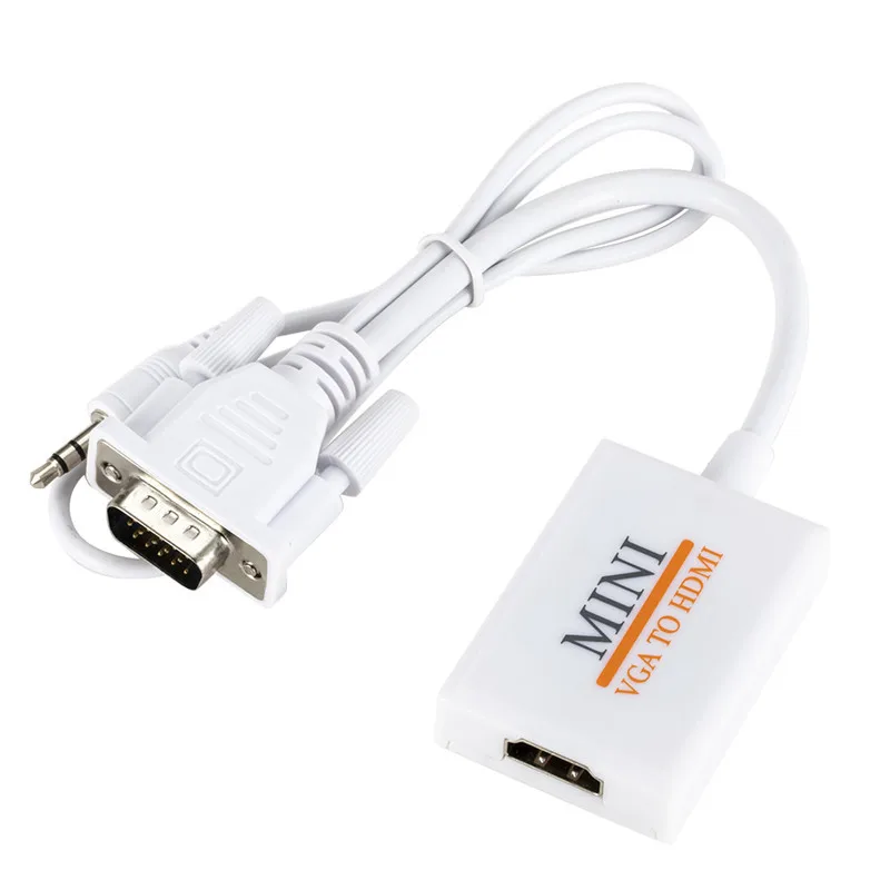  VGA Maschio A HDMI 1080P Uscita HD Audio AV TV HDTV Cavo Video Converter Con Audio Cavo Adattatore 