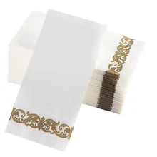Премиум свадебные салфетки мягкие, прочные и абсорбирующие белые и золотые салфетки одноразовые банные полотенца для рук, вечерние полотенца N