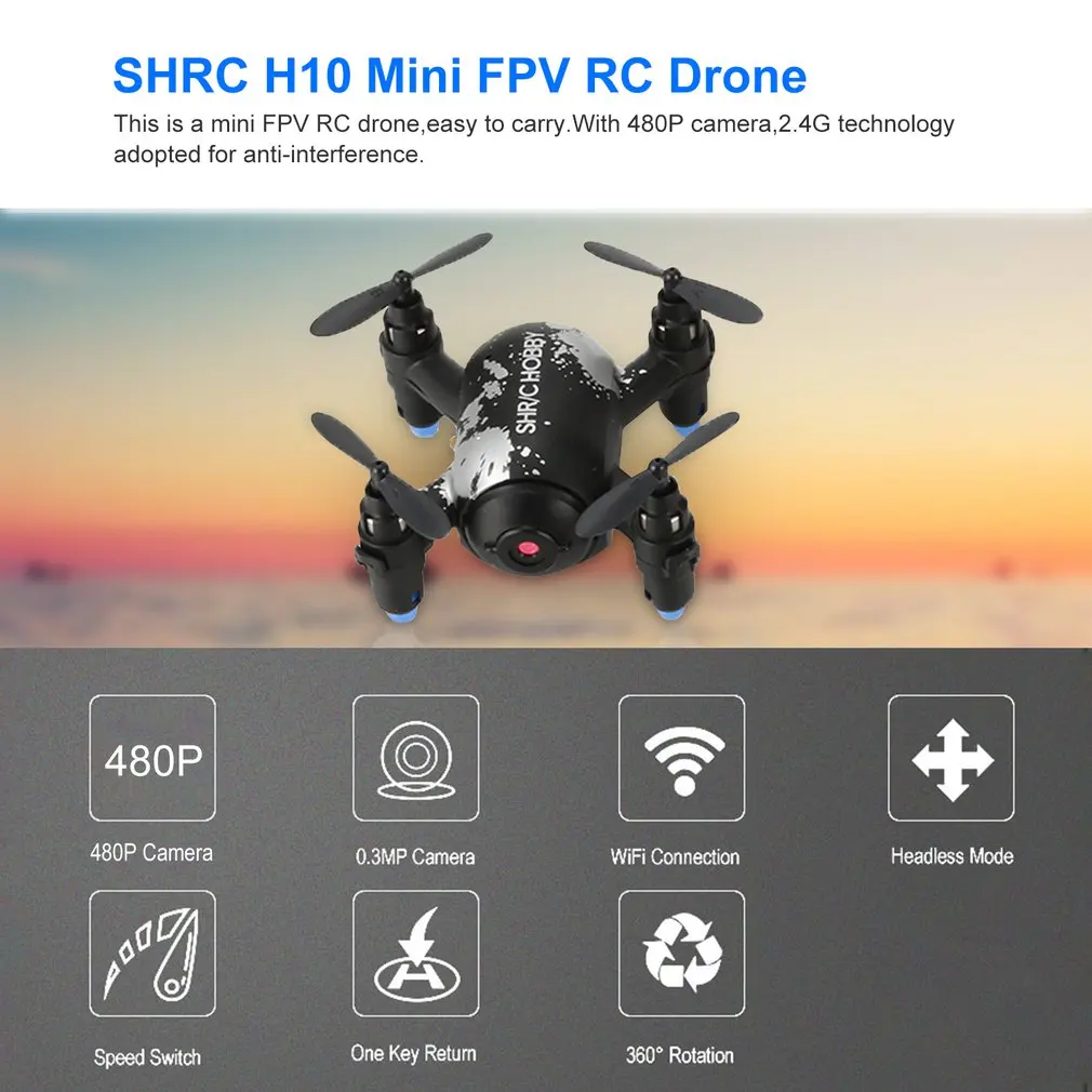 H10 2,4G 480P WiFi Мини FPV RC Дрон Квадрокоптер Waypoint Безголовый режим БПЛА Квадрокоптер вертолет с дистанционным управлением