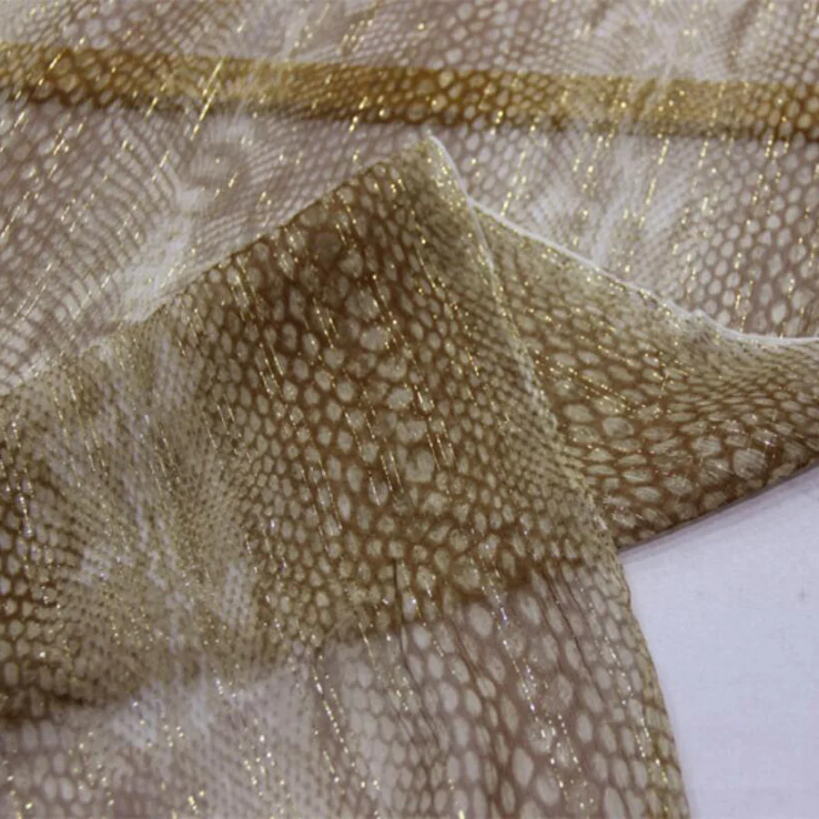 Змеиный узор шелковое платье Шиммер жоржет креп-шифон металлик жаккард Блестящий шелк тонкая ткань для платок