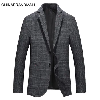 

Autumn Men Plus Fat Plus Size Suit Male Fat Man Leisure Grid Printing Suit