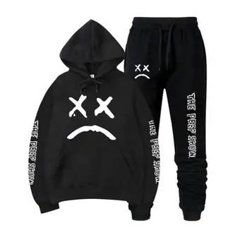

RIP Lil Peep Hoodies Sweatshirt + Sweatpants Suits Men Women Hip Hop Lil Peep Cry Baby Pullover Two Piece Set Sudaderas
