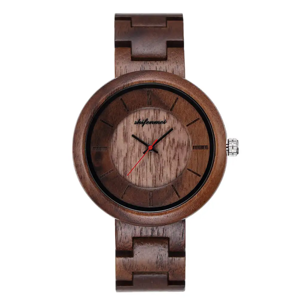 Black and ebony Shifenmei мужские часы Топ люксовый бренд мужские спортивные часы мужские кварцевые деревянные часы мужские полностью деревянные наручные часы relogio masculino - Цвет: Black and ebony