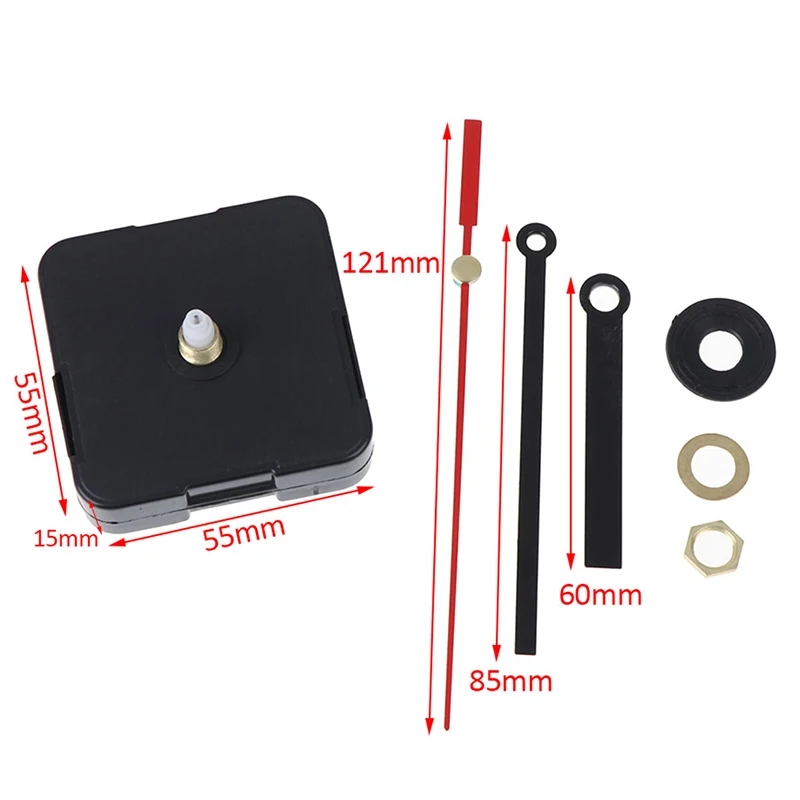 DIY Clock Black Quartz Watch Wall Clock Movement Mechanism Parts Repair Replacement Essential Accessories