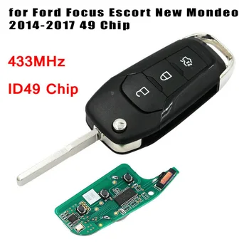 

1* Car Foldable Remote Key 3 Button 434MHz With 49 Chip HU101 Blade Car Accessory For Ford Focus 2014-2017