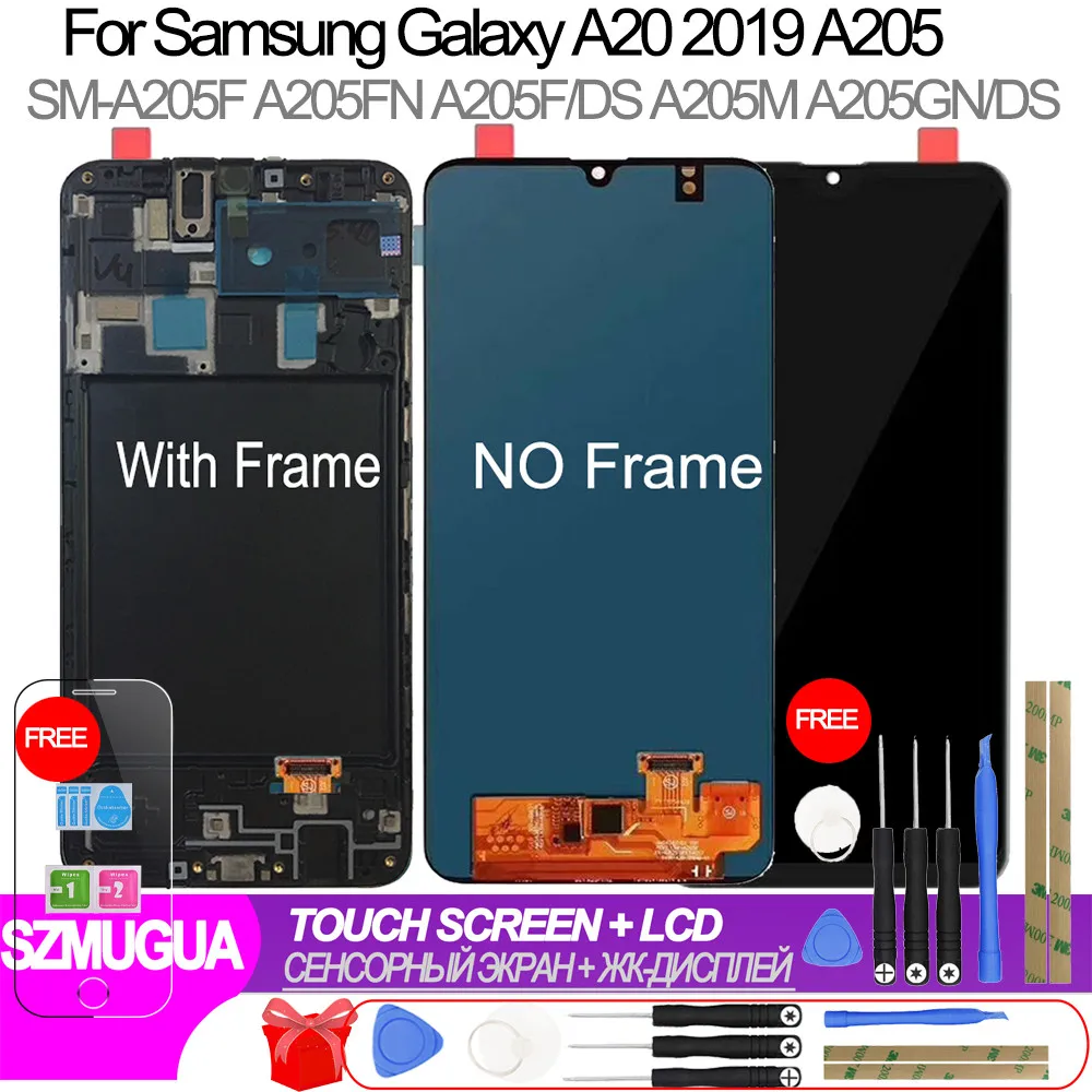 A205 ЖК дисплей для Samsung Galaxy A20 2019 A205F A205FN A205M A205GN сенсорный экран дигитайзер сборка с