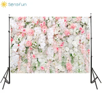 

Sensfun Wedding Photography Background Floral Garland Wall Custom Photographic Backdrops For Photo Studio Baby Shower Banner