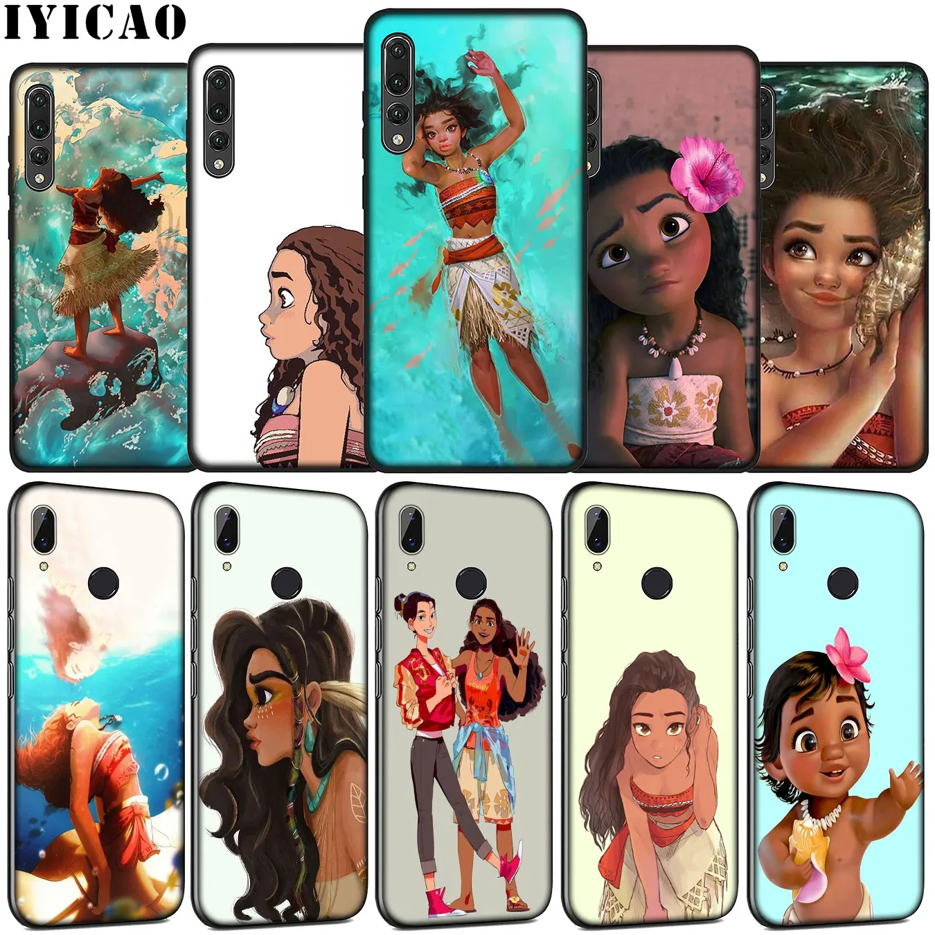 IYICAO Moana Cartoon Soft Silicone Case for Huawei P30 P20 Pro P10 P9 Lite Mini 2017 2016 Black Cover P Smart Z 2019 | Мобильные