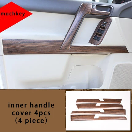 inner door trim Для Toyota prado 2010- отделка двери из соснового зерна декоративная панель литья отделка 4 шт - Название цвета: inner door trim