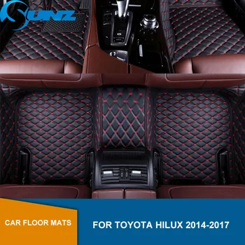 

Auto Protective Floor Mat For Toyota Hilux 2014 2015 2016 2017 Artificial Leather Leather Rugs Dash Mats Car Floor Mats SUNZ