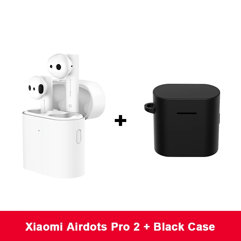 Новые беспроводные bluetooth-наушники Xiaomi Air 2 TWS, беспроводные наушники Xiaomi Airdots Pro 2, беспроводные наушники LHDC с двойным микрофоном, автоматическая пауза, управление нажатием - Цвет: Add Black Case