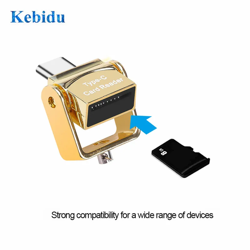 KEBIDU USB 3,1 type C USB-C TF Micro SD кардридер с брелком для samsung Galaxy S9 адаптер для чтения карт памяти