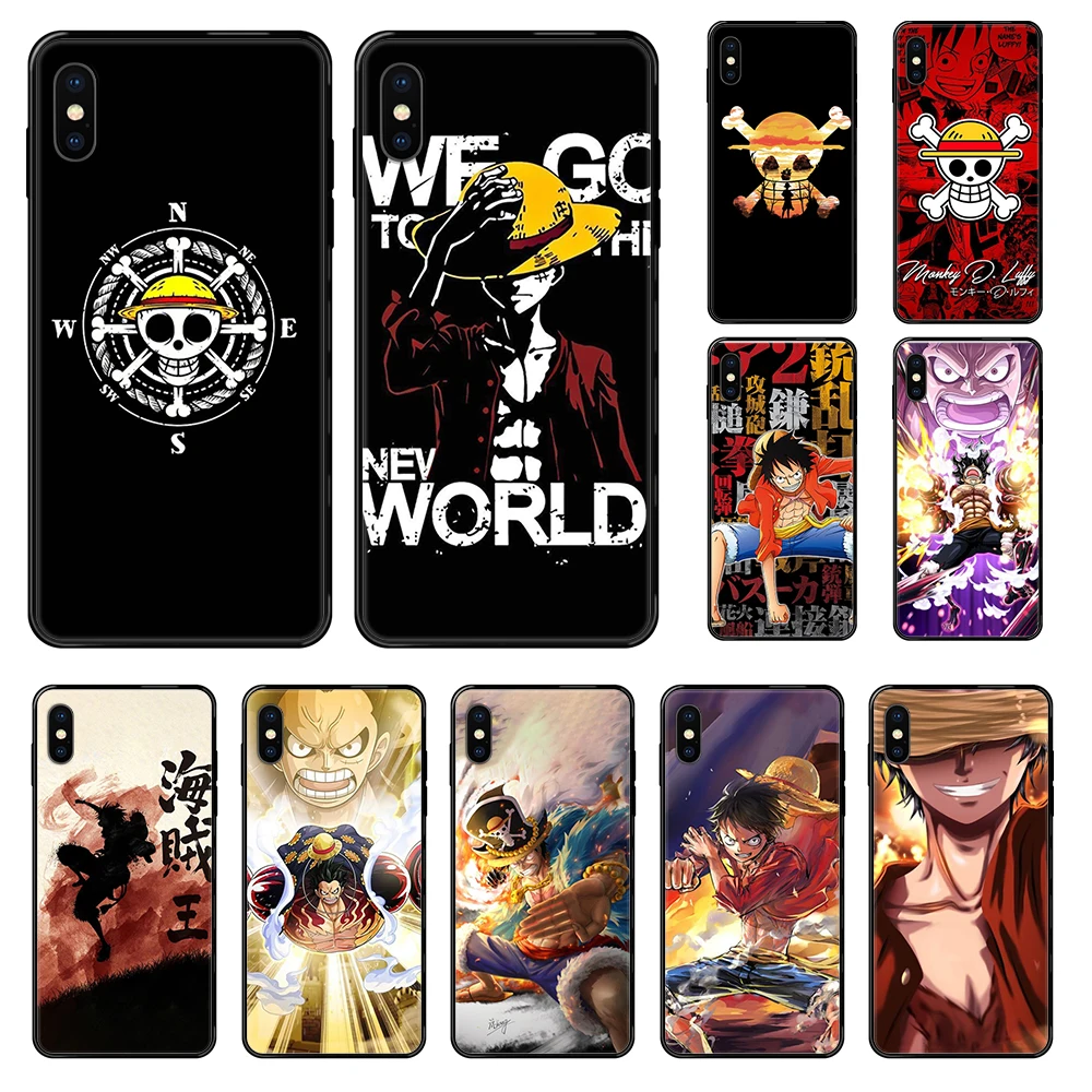 Лидер продаж Аниме One Piece Monkey D Luffy черный чехол для телефона iphone 4 детской модели 5 SE