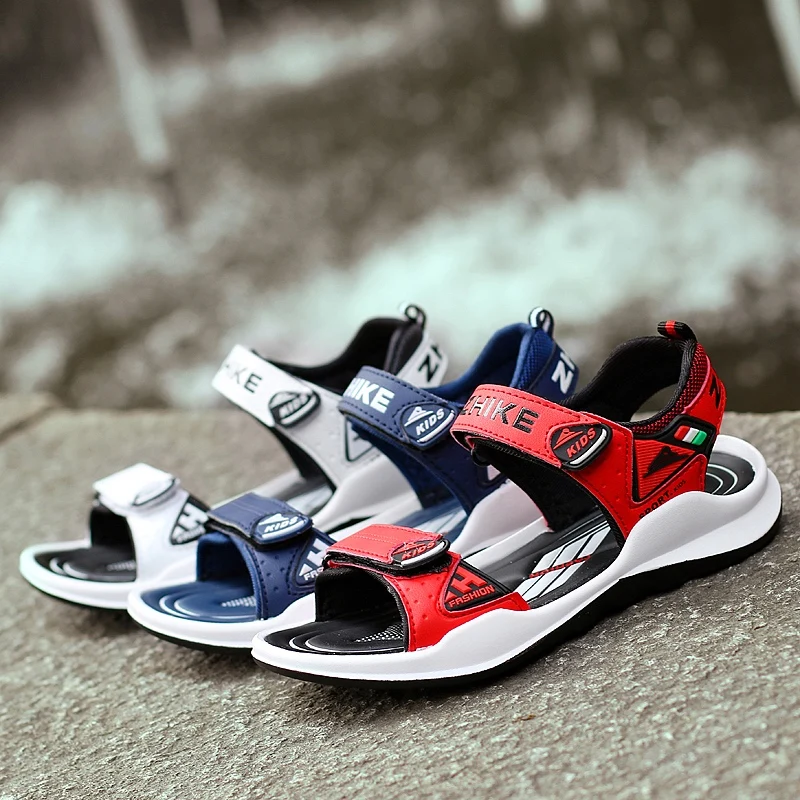 ULKNN 6 BOY'S Red Sandals 7 Boy 8 CHILDREN'S Beach Shoes 9 Big Boy 10 Young STUDENT'S 12-Year-Old  Summer Sandals 2020 New Style