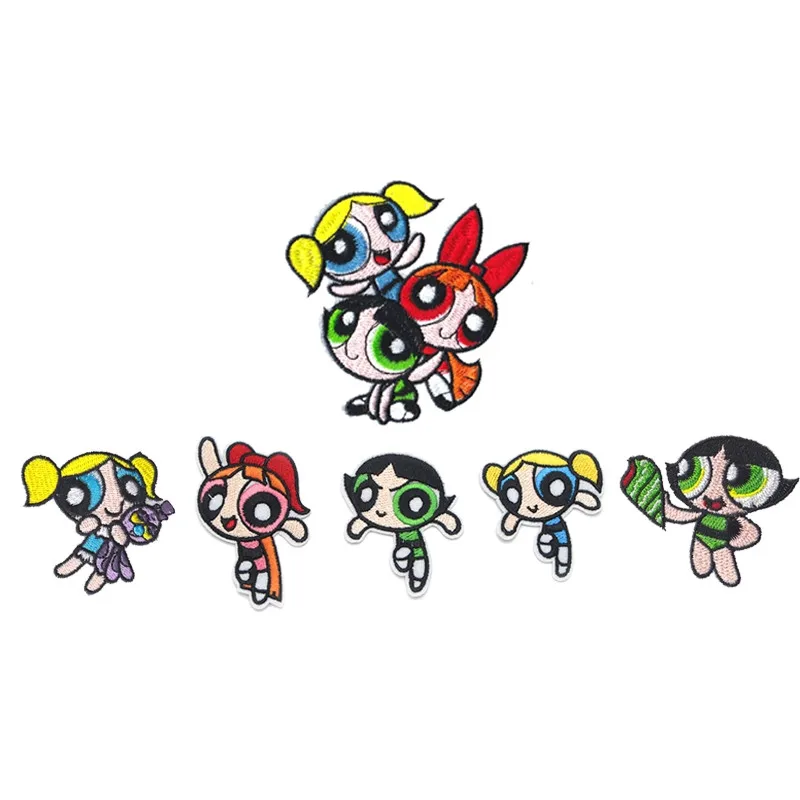 

The Powerpuff Girls Patch for Clothing Iron on Embroidered Sewing Applique Sew On Fabric Badge DIY Apparel Accessories G0090