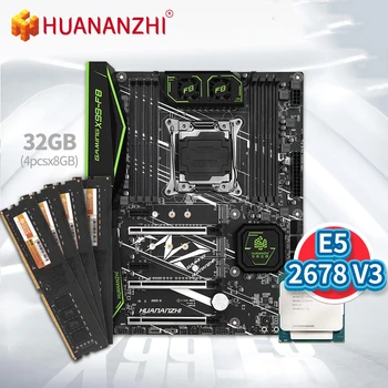 شراءHUANANZHI X99 F8 X99 اللوحة الأم مع إنتل سيون E5 2678 V3 مع 4*8G DDR4 غير ECC مجموعة ذاكرة كومبو NVME SATA 3.0 USB 3.0