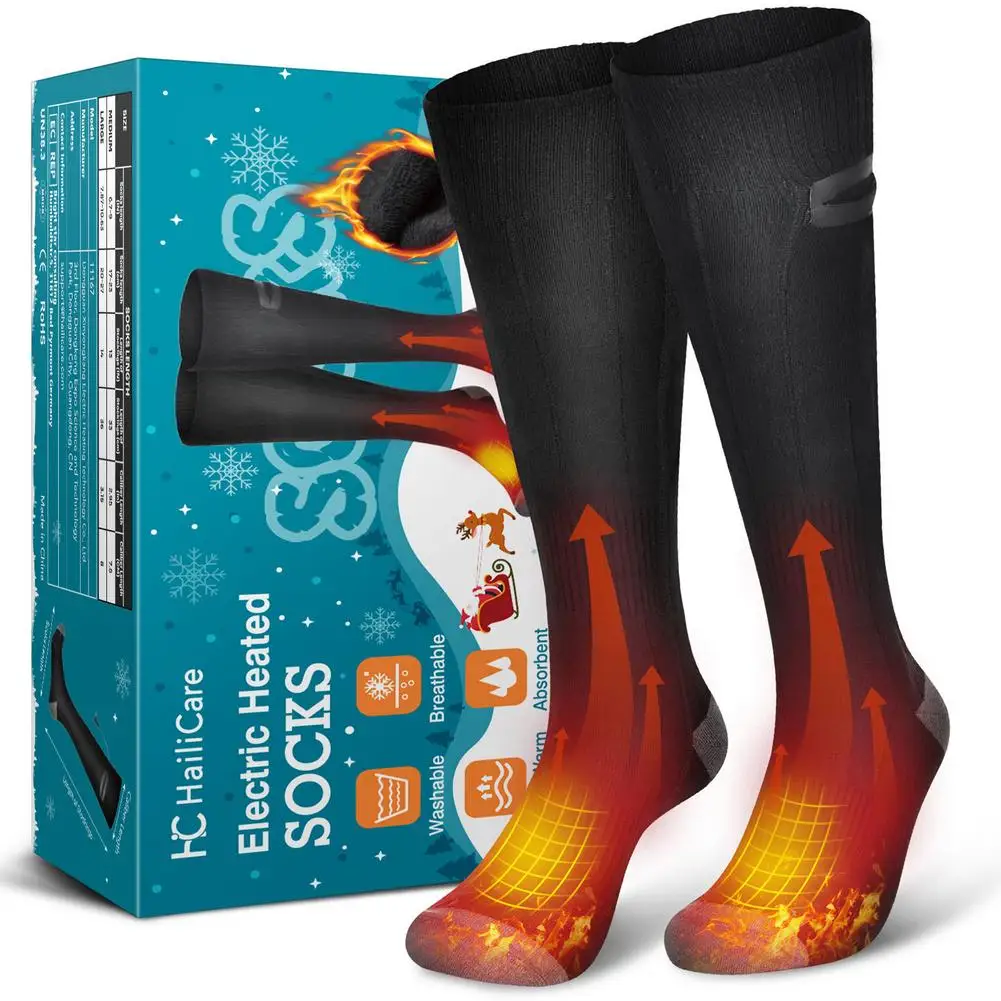 Electric Heated Socks 4000mAh Battery Powered Cold Weather Heat Socks For Men Women Outdoor Riding Hiking Camping Heating